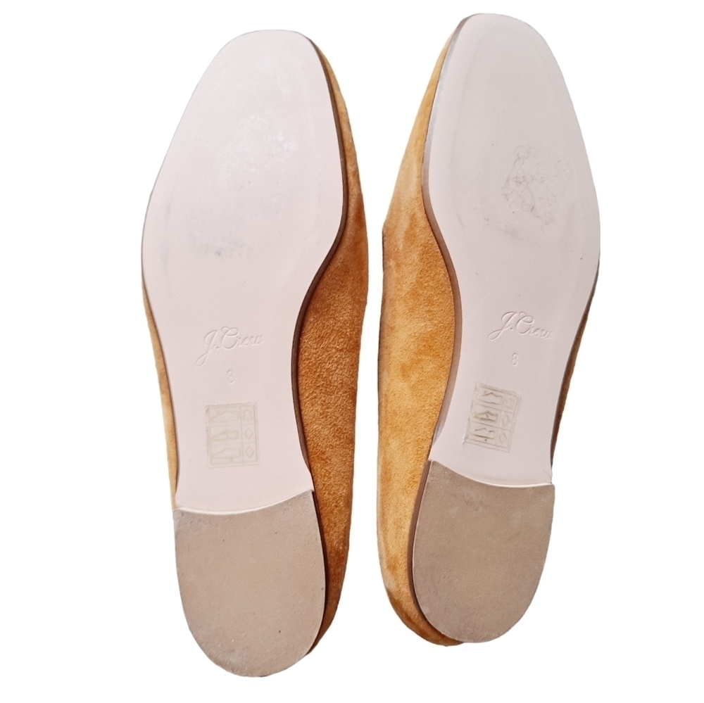 SOLD J. Crew women's Suede Smoking slip on camel tan loafer shoes size 8 - Picture 13 of 15